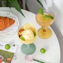 Axyaa Two Tone Glass Goblet Set - Elegant Stemware Champagne Coupes & Ice Cream Cups