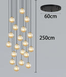 Axyaa LED Ring Stairs Pendant Light Chandeliers for Living Room and Dining Room