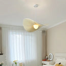 Axyaa Nordic Beige Pleated Fabric LED Pendant Light - Elegant Dining Room Hanging Lamp