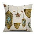 Axyaa Eid Mubarak Ramadan Cushion Cover - Moon Lantern Pattern Decor