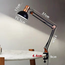 Axyaa Foldable LED Desk Lamp with Clamp, Telescopic Swing Arm for Reading and Study