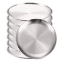 Axyaa Round Camping Dinner Plates, Rust-Proof & Stackable, Set of 8