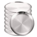 Axyaa Round Camping Dinner Plates, Rust-Proof & Stackable, Set of 8