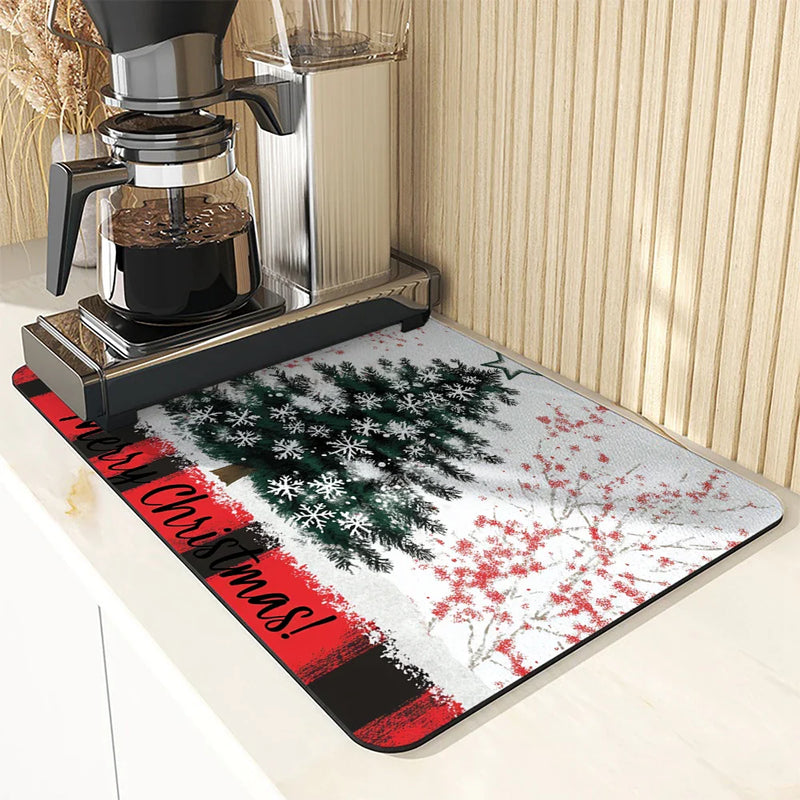 Axyaa Absorbent Coffee Drying Mat - Anti-Slip Placemat for Table Decoration
