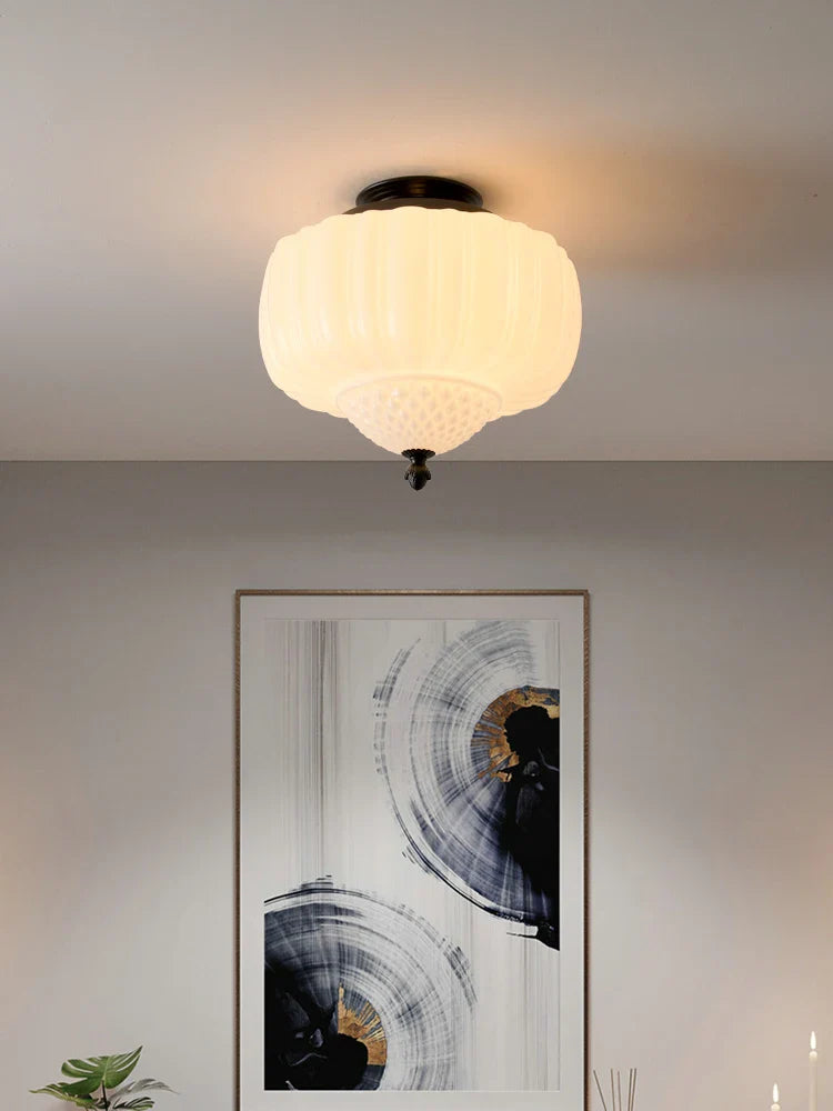 Axyaa Milk White Glass Pendant Lamp: Modern Style for Bedroom, Living Room & Restaurant