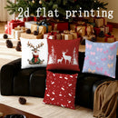 Axyaa Christmas Reindeer & Bow Print Pillowcase - Sofa, Bedroom, Car Cover