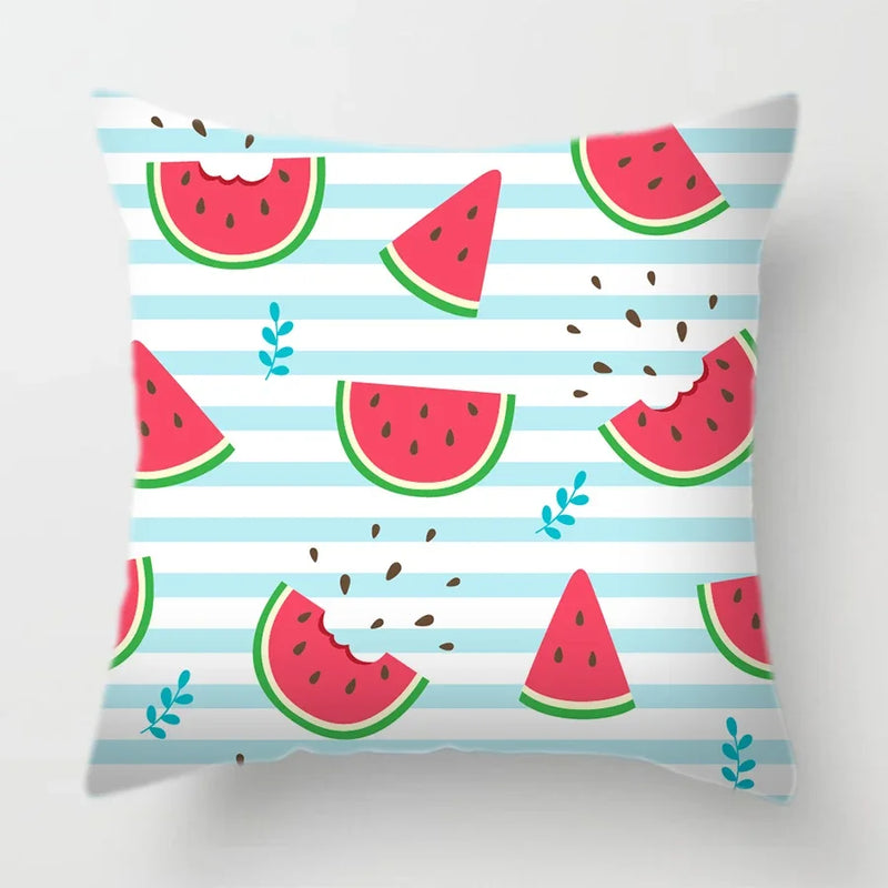 Axyaa Tropical Fruits Cushion Cover Watermelon Pineapple Decorative Pillow Case