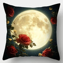 Axyaa Moon Flower Sofa Pillow Cover Set, 17.7" x 17.7", Home Decor & Sofa Lum