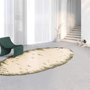 Axyaa Plush French Style Bedroom Rug: Irregular Shape Living Room Carpet