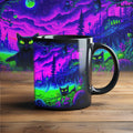 Axyaa Halloween Theme Ceramic Mug 11oz - Horror Castle Ghost Face Pumpkin Bat