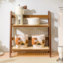 Axyaa Bamboo Kitchen Spice Caddy Shelf Organizer & Display Rack for Coffee Bar Counter