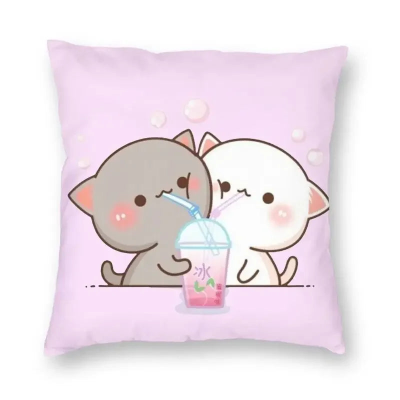 Axyaa Bedroom Living Room Couple Cute Cat Fishing Goma Federa Decor Set