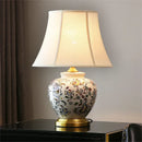 Axyaa Retro Flower Ceramic Table Lamp for Home Decor