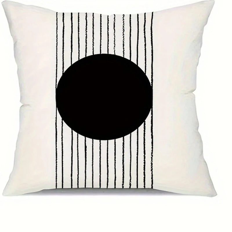 Axyaa Minimalist Round Printed Pillowcase Cover