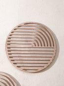 Axyaa Natural Wood Water Ripples Wall Art - Boho Living Room Accent