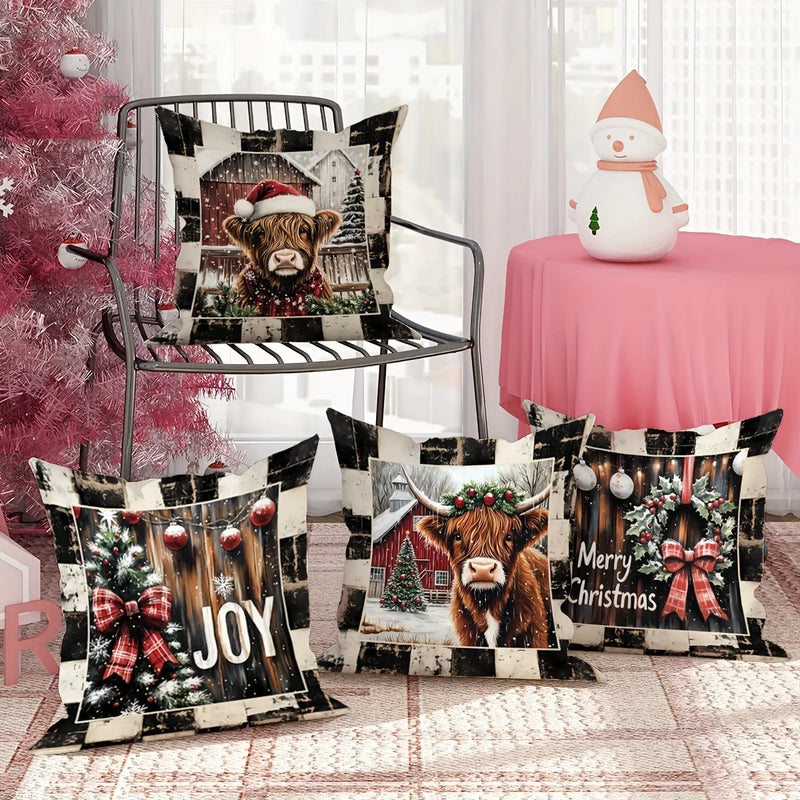 Axyaa Christmas Theme Pillowcase Gift Home Decor Sofa Cushion Cover