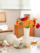 Axyaa Gold Ceramic Vases with Water-based Rose Arrangements, Elegant Décor for Dining & Living Rooms