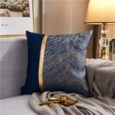 Axyaa Gold Jacquard Throw Pillow Cover 45X45 - Light Luxury Comfort, Living Room Decor