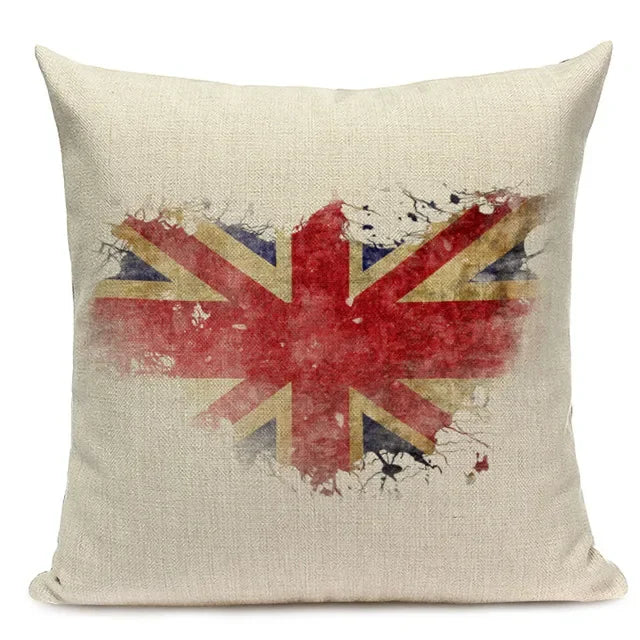 Axyaa Union Jack American Flag Throw Pillow Cases 45x45cm Square Top King Size