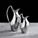 Axyaa Silver Ceramic Vase: Nordic Design Dried Flower Ornaments, Living Room Decoration
