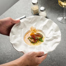 Axyaa Straw Hat Ceramic Plate Set for Household Western Tableware Restaurant