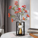 Axyaa Geometric Golden Vase with Rockery Stones for Stylish Floral Arrangements