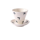 Axyaa Ceramic Flower Latte Mug Set - Retro Coarse Pottery - 200ml