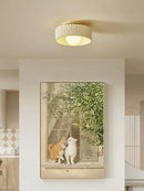 Axyaa Cream Ceiling Light - Minimalist LED Fixture for Living Room Hallway Bedroom