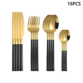 Axyaa Gold Stainless Steel Cutlery Set - 24pc Family Western Dining Gift Set