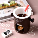 Axyaa Ceramic Chafing Dish Cup Set with Fork for Christmas Party & Home Event