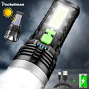 Axya Solar USB Rechargeable Flashlight Waterproof High Lumen Emergency Light