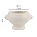 Axyaa Lion Head Ceramic Soup Bowl with Embossed Handle - Set of 2