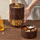 Axyaa Round Plastic Serving Tray with Lid: 1/2/3 Layer Snack Fruit Tray, Dried Fruit Candy Storage Box