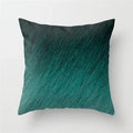 Axyaa Teal Blue Geometric Pillow Cases with Letter Leaves Plant Print, Deer Animal Design.