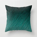 Axyaa Teal Blue Geometric Pillow Cases with Letter Leaves Plant Print, Deer Animal Design.