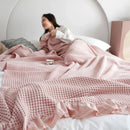 Axyaa Cotton Waffle Towel Quilt Summer Cool Blanket Air Conditioner Quilt