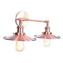 Axyaa Industrial Pink LED Wall Light with Pull Chain Switch - Two Heads Industrial Bedroom Lamp