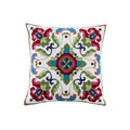 Axyaa Retro Embroidered Square Sofa Pillows for American Rustic Style Décor