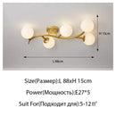 Axyaa Modern Glass LED Ceiling Lights Gold/Black Metal Lamps for Home Decor
