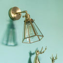 Axyaa Brass Glass LED Wall Light - Vintage Bathroom Vanity Lamp