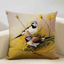 Axyaa Bird Parrot Sofa Cushion Cover 45x45cm Linen Pillowcase for Home & Hospitality