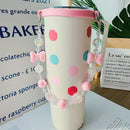 Axyaa Pink Bow Silicone Handle Strap for Stanley Sippy Cup
