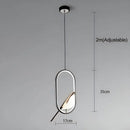 Axyaa Magpie LED Pendant Lamp: Minimalist Circular Lighting for Living Room, Bedroom, and Kitchen