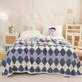 Axyaa Nordic Flower Print Plush Flannel Blanket, Soft Throw for Sofa Couch Bed