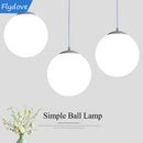 Axyaa White Glass Pendant Lamp Nordic Modern Style for Bedroom, Study, Hotel & Home