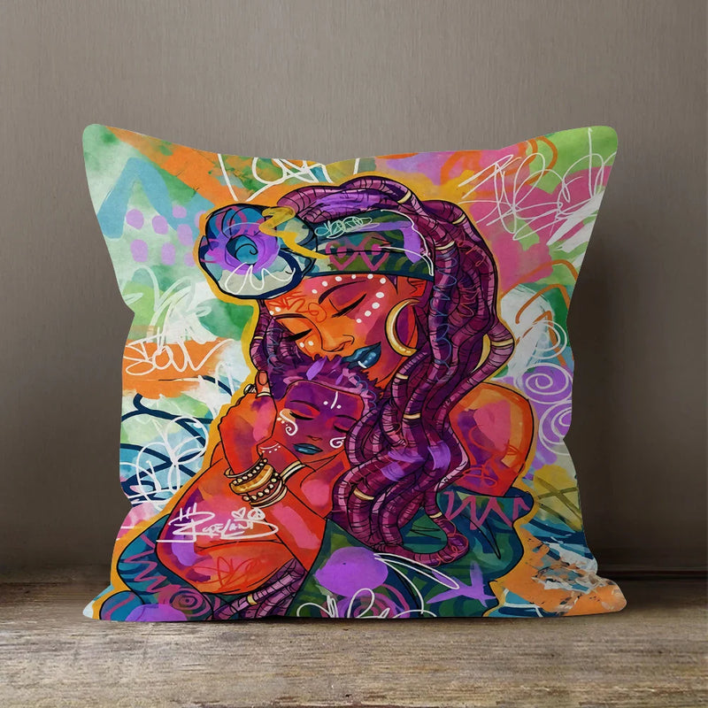 Axyaa Africa Beauty Expression Decorative Velvet Cushion Cover