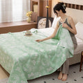 Axyaa Cotton Throw Blanket, Summer Quilt with Letter Leaf Design