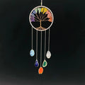 Axyaa 7 Chakra Agate Dream Catcher Moon Gemstone Wind Chime Home Decor