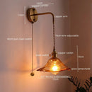 Axyaa Vintage Style Glass Copper LED Wall Sconce for Bedroom, Dining Room, Bathroom