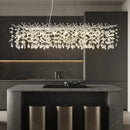 Luxury Crystal Chandelier by Axyaa: Elegant Chrome Finish Hanging Light Fixture